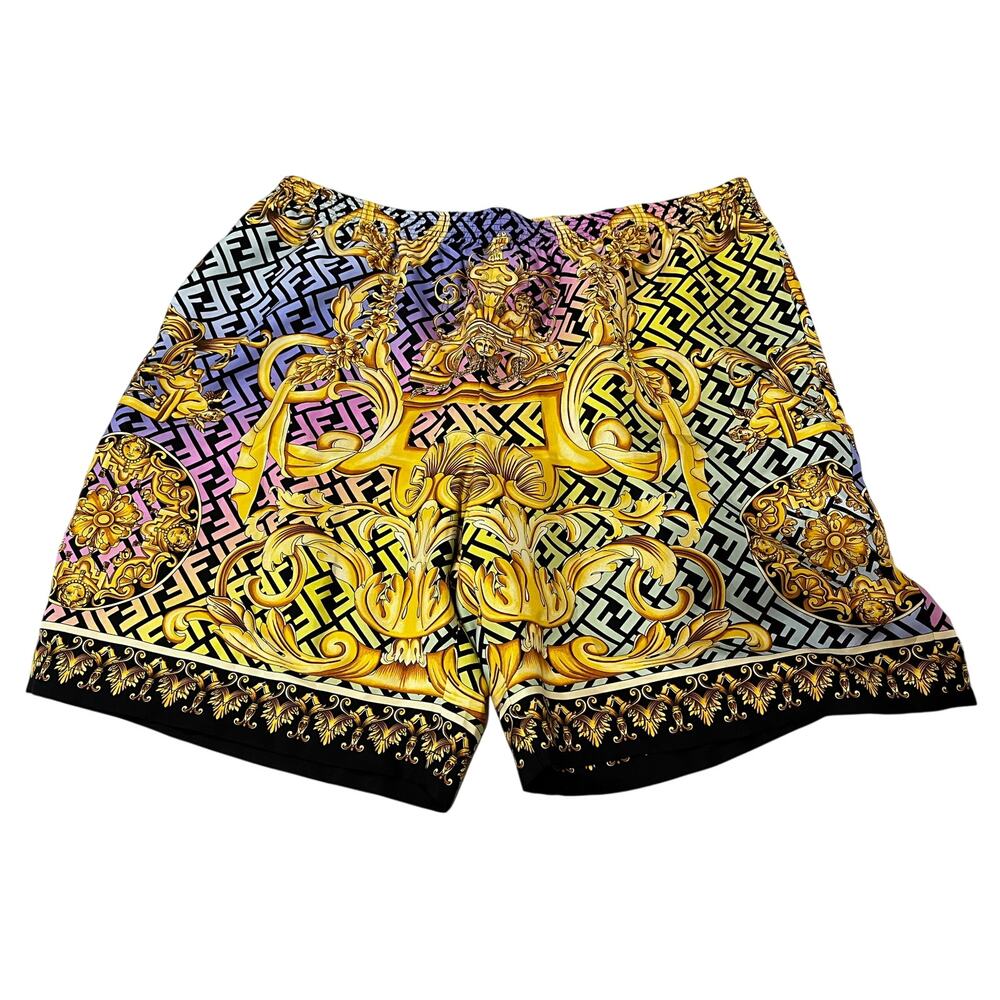 15-2 FENDACE NWOT $1,075 100% Silk Baroque Shorts 2022SS Collection IT60/US5XL